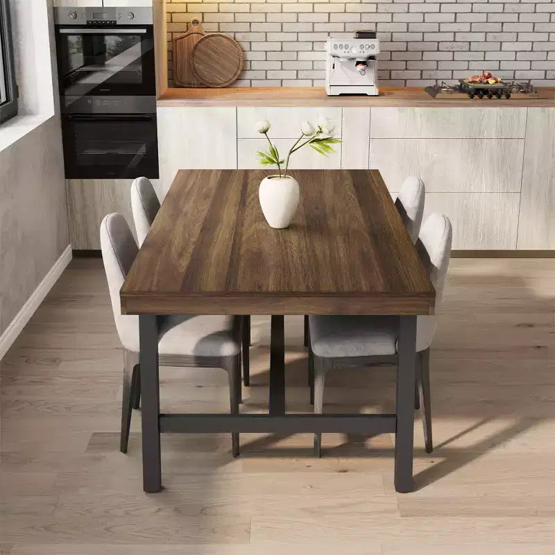 Table de salle à manger de 180 cm avec cadre en métal, pour 6 à 8 personnes