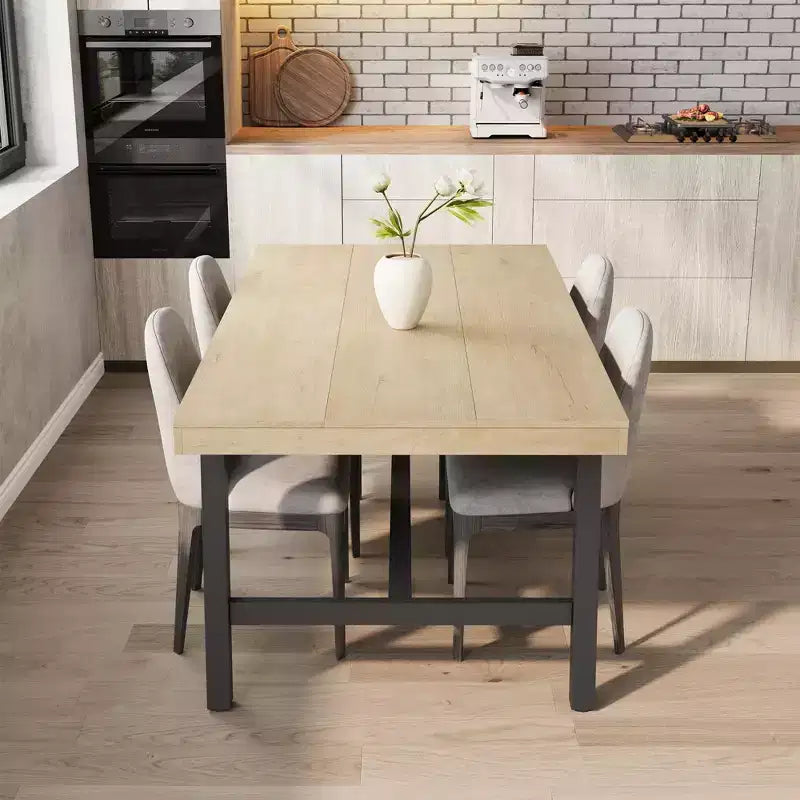 Table de salle à manger de 180 cm avec cadre en métal, pour 6 à 8 personnes