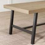Table de salle à manger de 180 cm avec cadre en métal, pour 6 à 8 personnes