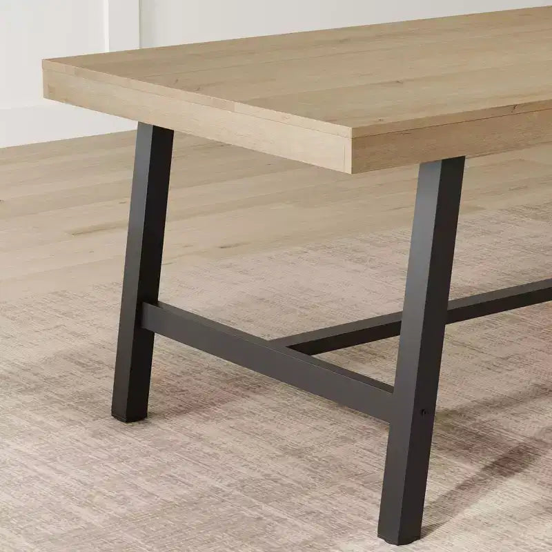 Table de salle à manger de 180 cm avec cadre en métal, pour 6 à 8 personnes