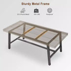 Table de salle à manger de 180 cm avec cadre en métal, pour 6 à 8 personnes