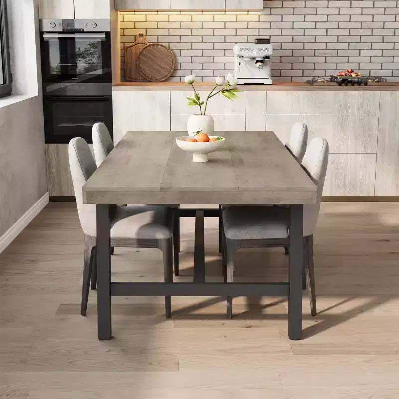 Table de salle à manger de 180 cm avec cadre en métal, pour 6 à 8 personnes