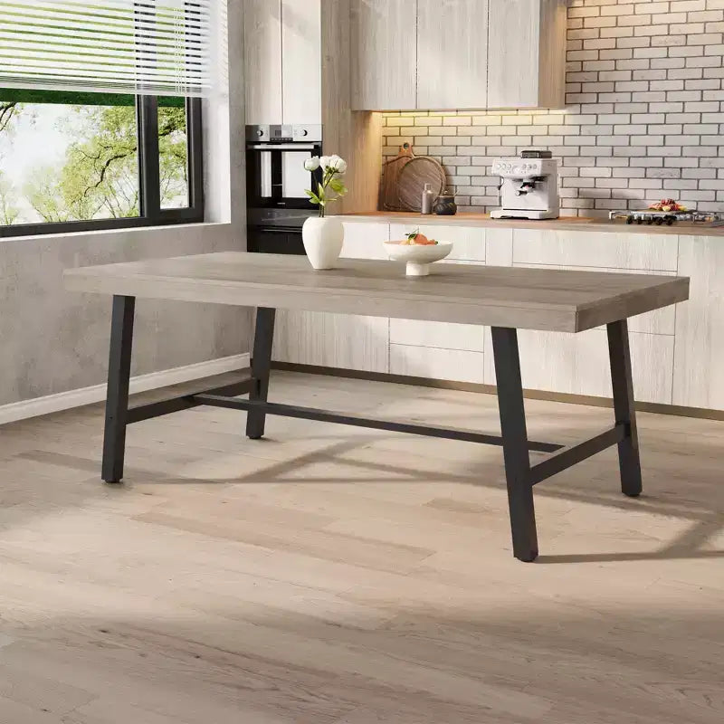 Table de salle à manger de 180 cm avec cadre en métal, pour 6 à 8 personnes