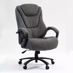 Studio Design High Back Cotton Fabric Office Chair with Adjustable Height, Breathable Soft Desk Chair for Home Office, Gray