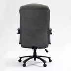 Fauteuil de bureau à dossier haut en tissu de coton avec soutien lombaire, gris