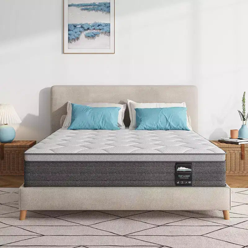Serweet 10 inch 5-Zone Fiberglass-Free Mattress - Compatible with Platform Bed, Box Spring, or Slat Base