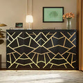 Luxystar Modern Murphy Bed with Trendy Printed Pattern, Under-Bed Lighting and Outlet