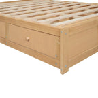 Lit plateforme en bois avec rangement inférieur et 2 tiroirs