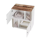 Meuble cache-litière double avec poteaux à griffer et tapis de litière à double couche pour animaux de compagnie d'intérieur