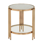 Table basse en verre texturé finition champagne doré avec étagère Bruges par iNSPIRE Q Bold