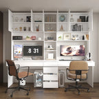 Bureau de jeu et de travail moderne spacieux blanc pour deux personnes