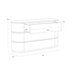 Commode sculpturale en marbre biologique avec rangements - Chambre à coucher | Finition polie