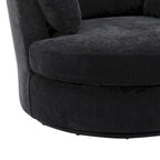 Fauteuil club pivotant rembourré avec piètement en métal