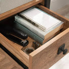 Bureau d'ordinateur à piédestal simple avec tiroirs et étagère ouverte