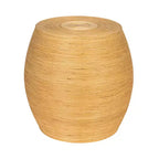 Storied Home Round Barrel Accent Table Natural