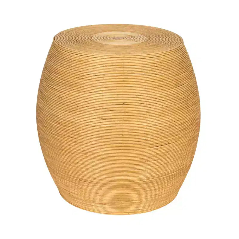 Storied Home Round Barrel Accent Table Natural