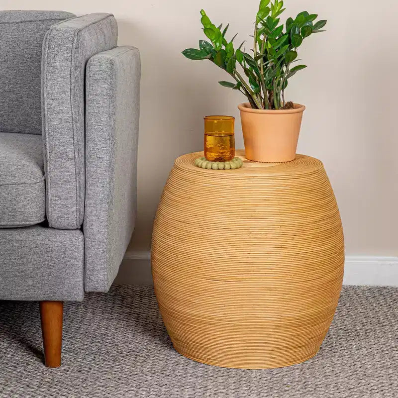 Table d'appoint ronde en bois naturel