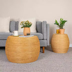 Table d'appoint ronde en bois naturel