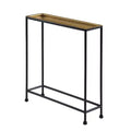 Comfort Pointe Tivoli Side Table Brass/Antique Bronze: Removable Tray, No Assembly, Metal Frame