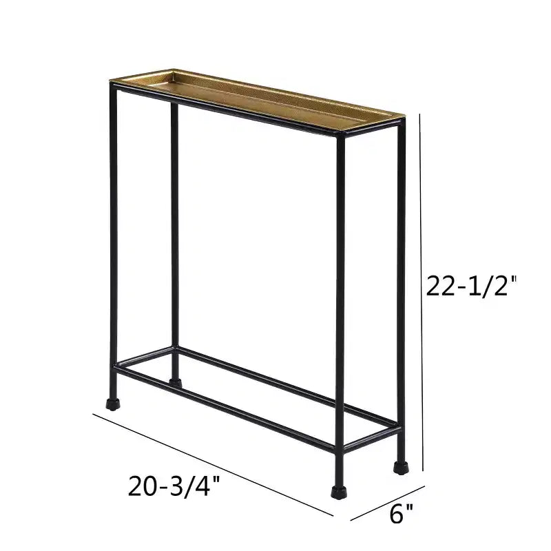 Table d'appoint en métal avec plateau amovible, entièrement assemblée