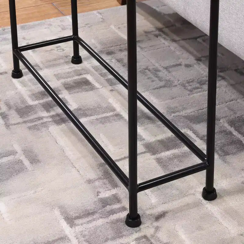 Table d'appoint en métal avec plateau amovible, entièrement assemblée