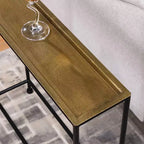 Table d'appoint en métal avec plateau amovible, entièrement assemblée