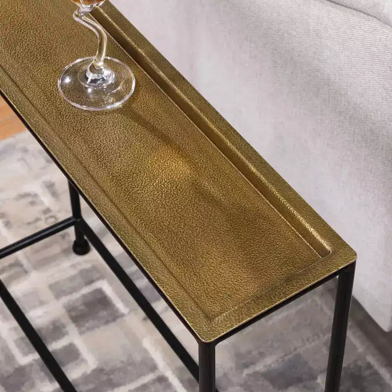 Table d'appoint en métal avec plateau amovible, entièrement assemblée
