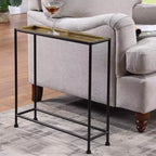 Table d'appoint en métal avec plateau amovible, entièrement assemblée