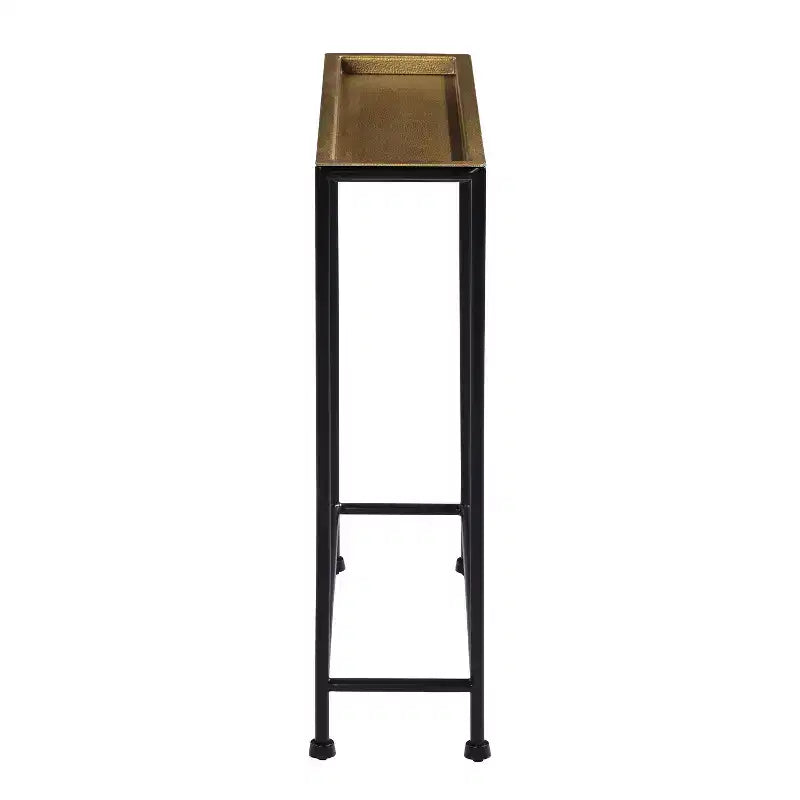 Table d'appoint en métal avec plateau amovible, entièrement assemblée