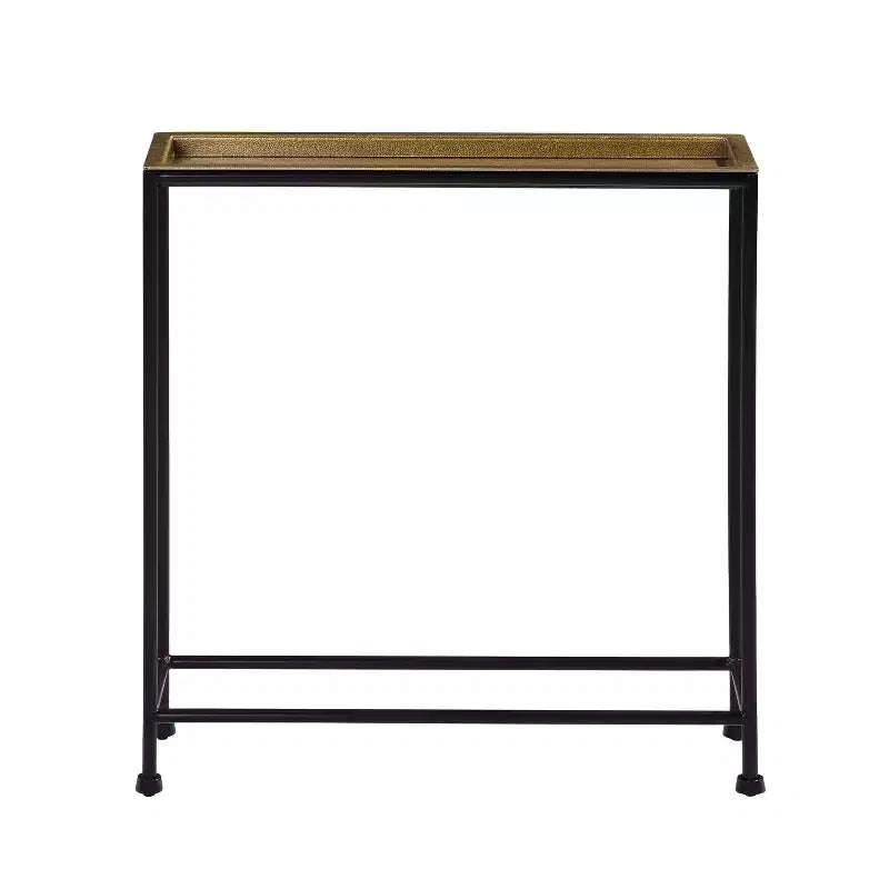 Table d'appoint en métal avec plateau amovible, entièrement assemblée