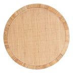 Table basse ronde en rotin et bois avec étagère de rangement ouverte