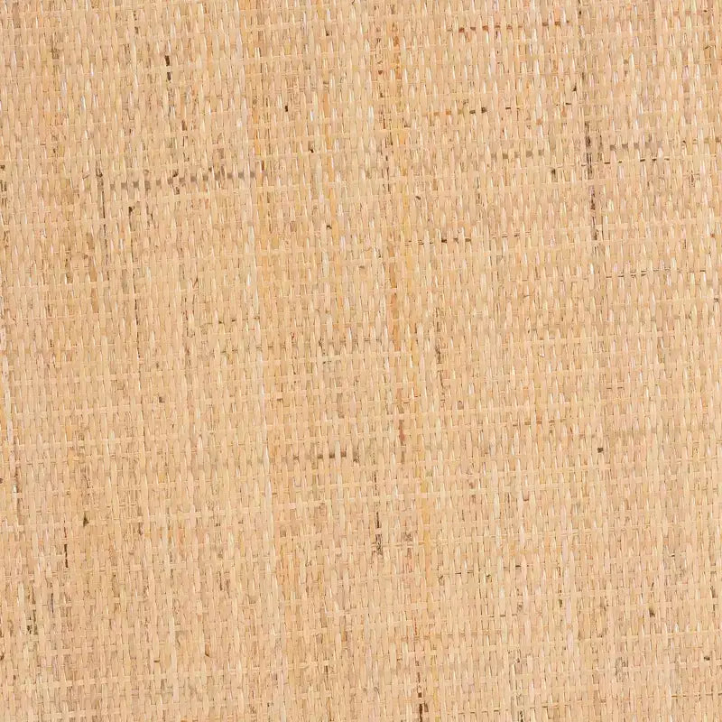 Table basse ronde en rotin et bois avec étagère de rangement ouverte