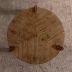 Table basse ronde rustique en bois, table d'appoint - ModernLuxe