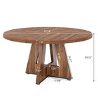 Table de salle à manger ronde de 47 pouces pour 4 personnes, table de ferme en bois pour cuisine, salle à manger et salon