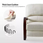 Ensemble de 2 fauteuils inclinables manuels en cuir véritable, inclinaison à 159°