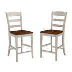 Ensemble d'îlot de cuisine 3 pièces Monarch de Homestyles en bois blanc cassé avec dessus en bois à abattant – 48 po x 25 po x 36 po