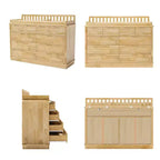 Table à langer et commode Homsee en bois de pin massif : plan à langer amovible, tiroirs de rangement, indispensable tout-en-un pour la chambre de bébé