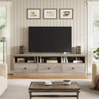 Meuble TV Mid-Century Modern de 178 cm avec tiroir de rangement et étagères ouvertes