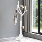 Porte-manteau sur pied en bois d'hévéa forme branche d'arbre avec 8 crochets - 24,5 L x 70,87 H