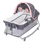 Parc de jeu avec berceau à bascule, nacelle et table à langer