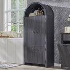 Garde-manger haut et arqué de 71 po, armoire de rangement moderne avec 3 tablettes réglables, 6 tablettes de porte, pour cuisine, salon