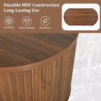 Table basse relevable de 120 cm, table centrale ovale en bois avec rangement caché, table basse moderne pour salon, chambre, bureau