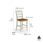 Ensemble d'îlot de cuisine 3 pièces Monarch de Homestyles en bois blanc cassé avec dessus en bois à abattant – 48 po x 25 po x 36 po