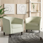 Lot de 2 fauteuils club modernes en lin style tonneau