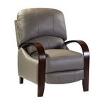 Ensemble de 2 fauteuils inclinables manuels en cuir véritable, inclinaison à 159°