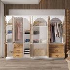 Ensemble de deux armoires Grand Closet d'inspiration vintage avec accents en métal