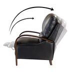 Ensemble de 2 fauteuils inclinables manuels en cuir véritable, inclinaison à 159°