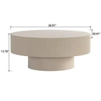 Maxax Table basse ronde moderne blanche, table d'appoint en bois de 34,25 pouces. Table basse d'appoint contemporaine pour salon, appartement, bureau