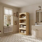 Meuble de rangement de salle de bain en bois avec étagères et tiroir organisateur pour articles de toilette