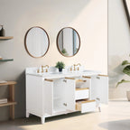 Meuble-lavabo Vanity Art avec évier en céramique et dessus en marbre reconstitué